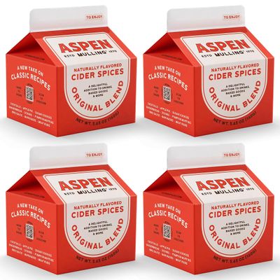 Aspen Mulling Cider Spices Original Blend. Cinnamon, Nutmeg, & Clove. Holiday Mulling Spice Mix for Spiced Cider, Mulled Red Wine, & Festive Winter Beverage Mix. 5.65oz. (Pack of 4)