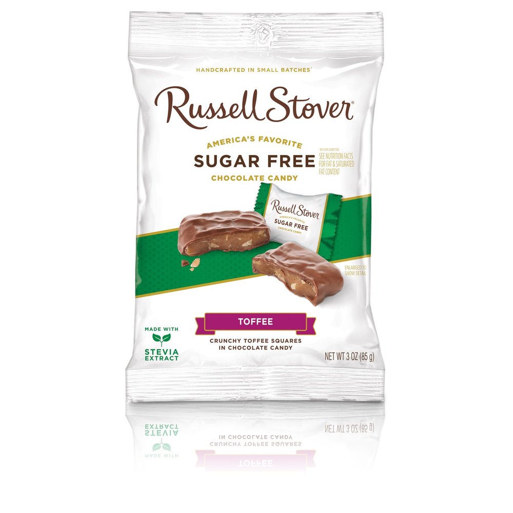 Russell Stover Sugar Free Toffee Squares, 3-Ounce Peg Bags (Pack of 10)