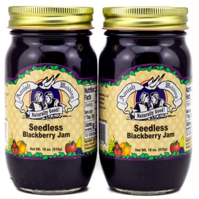 Amish Wedding Seedless Blackberry Jam 18oz (Pack of 2)