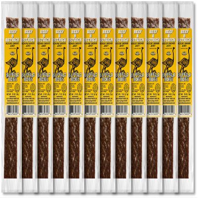 Buffalo Bob's Wild Game Snacks - Ostrich Jerky (12 Pack) Exotic and Flavorful Jerky | High-Protein Wild Game Meat Snacks for Adventure Enthusiasts | Stocking Stuffer | Gift for Dad/Men