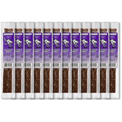 Buffalo Bob's Wild Game Meat Snacks - Jerky Strips (0.75oz, 12 pack) High-Protein Exotic Meat for Adventure Enthusiasts, Stocking Stuffer, Gift for Dad/Men