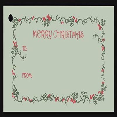 (15 Tags) Sage HOLLY GREENS & BERRIES ~ GIFT TAGS & STRINGS. MERRY CHRISTMAS. TO: FROM: HANG TAGS
