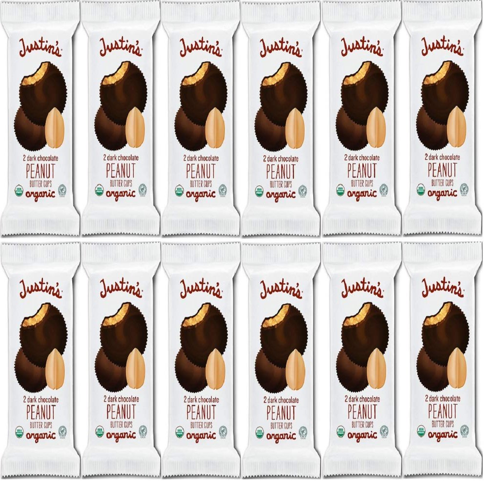 Justin's Dark Chocolate Peanut Butter Cups , 1.4 Ounce (Pack of 12)