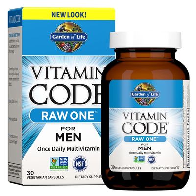 Garden of Life Vitamin Code Raw One for Men, Once Daily Multivitamin, 30 Capsules, One a Day Mens Vitamins Plus Fruit, Veggies & Probiotics for Mens Health, Vegetarian Multivitamins