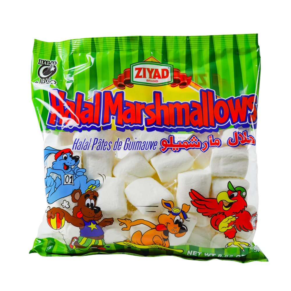 Ziyad Gourmet Halal Large Marshmallows, Pork-Free, Egg-Free, Dairy-Free, Gluten-Free, Perfect for Holidays and Smores! 8.8oz