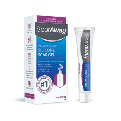 ScarAway 100% Medical-Grade Silicone Scar Gel for Face, Body, Surgical, Burn, Hypertrophic, Keloids and Acne Scar Treatment, 0.71 Ounces, (20 Grams)