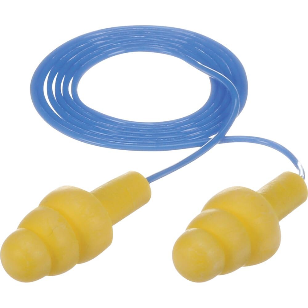 3M 3404004 EAR UltraFit Earplugs, Corded, Premolded, Yellow, 100 Pairs