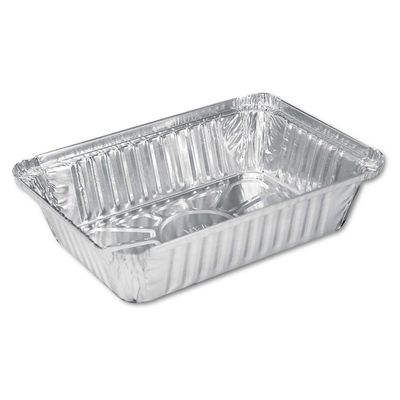 Silver Oblong Aluminum Pan, 2.25 lb, 5.94 x 8.44 x 1.81, 500/Carton by HFA INC
