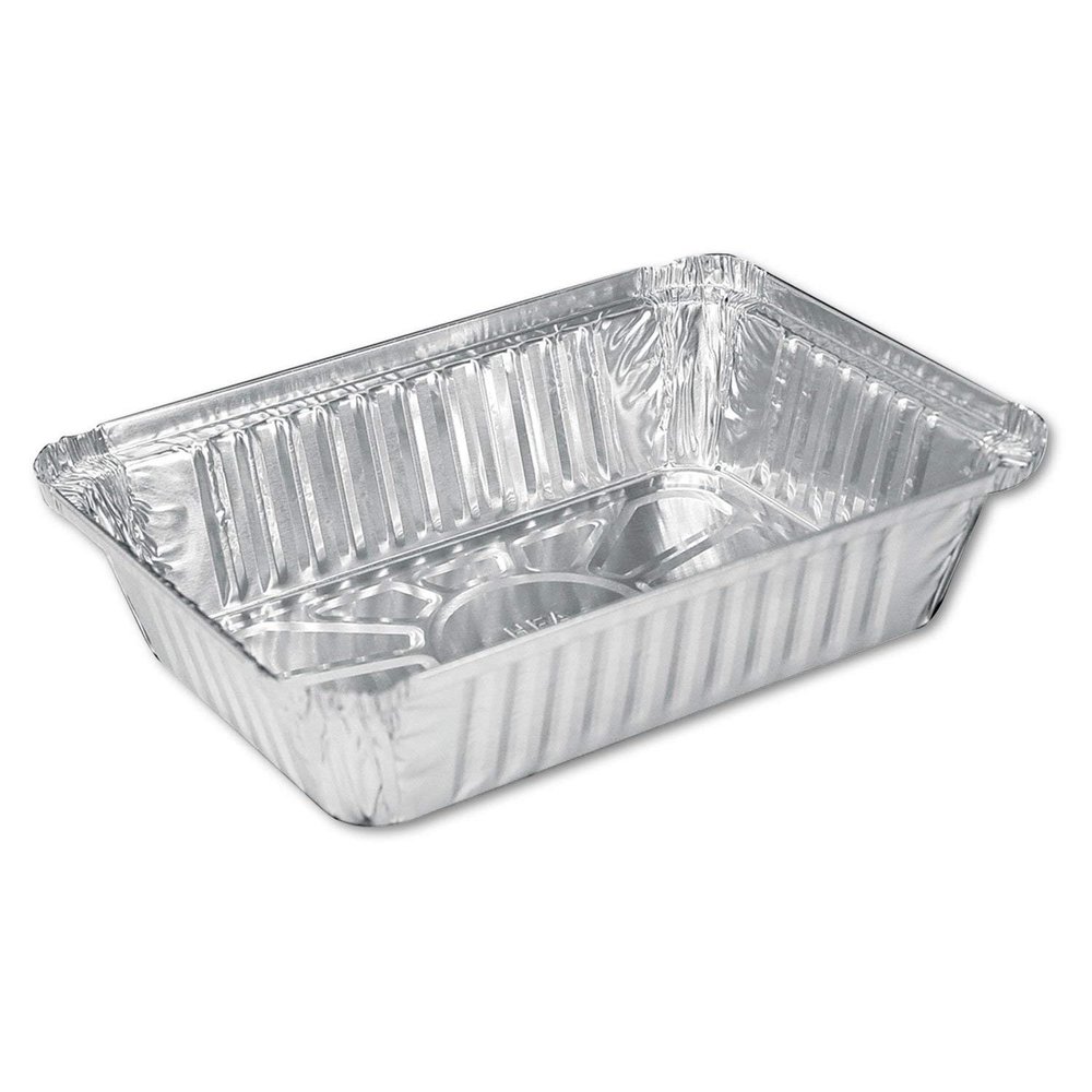 Silver Oblong Aluminum Pan, 2.25 lb, 5.94 x 8.44 x 1.81, 500/Carton by HFA INC