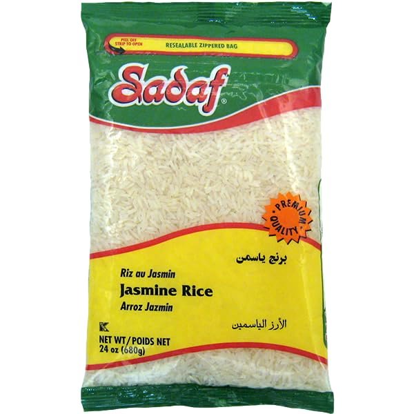 Sadaf Jasmine Rice - Jasmine Rice for Cooking - Arroz Jazmin - Thailand Cuisine - Kosher - 24 Oz Resealable Bag