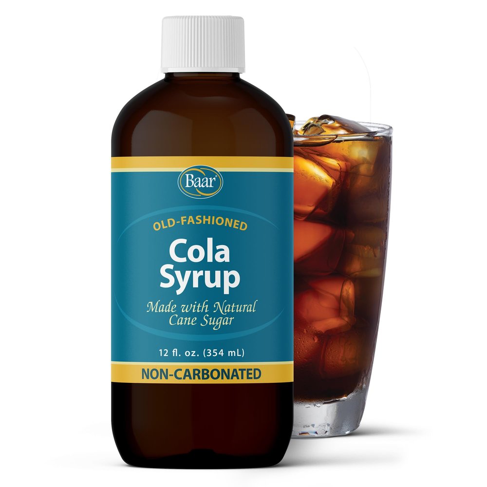 Caffeine Free, Non-carbonated Cola Syrup with Pure Cane Sugar (No High Fructose Corn Syrup), 12 Oz.
