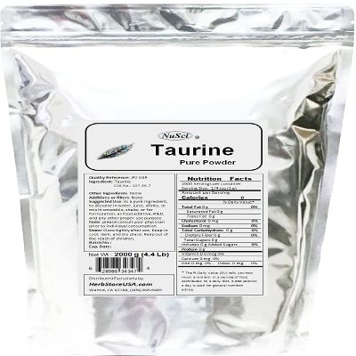 NuSci Taurine Bulk Pure Powder 2000g (4.4 lb) JP Quality