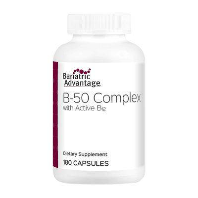 Bariatric Advantage Vitamin B50 Complex - for Bariatric Surgery Patients - High-Potency, Easy-Digest Mini Capsules - Vitamin B Complex Supplements - Brain Health Support* - 180 Count