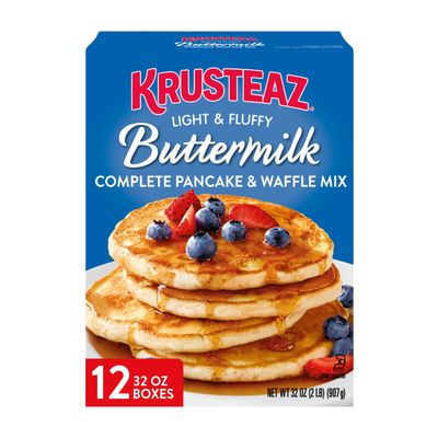 Krusteaz Light Fluffy Pancake Mix No Artificial Flavors Colors or Preservatives Buttermilk, 32 Ounce (Pack of 12)