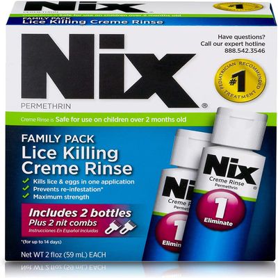 Nix Lice Killing Crme Rinse Family Pack, 4 Fl Oz Nix Crme Rinse and 2 Nit Combs (Pack of 1)