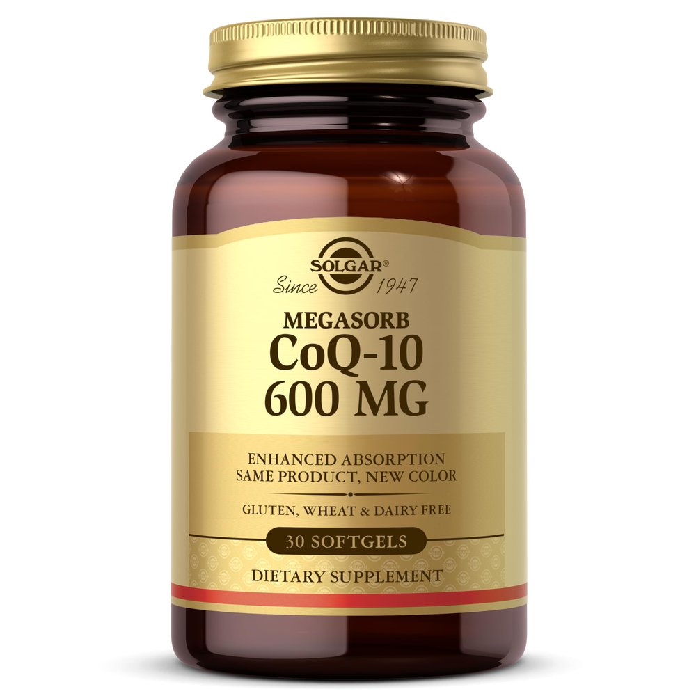Solgar Megasorb CoQ-10 600 mg, 30 Softgels - Promotes Nervous System Health - Coenzyme Q10 Supplement - Enhanced Absorption - Gluten Free, Dairy Free - 30 Servings