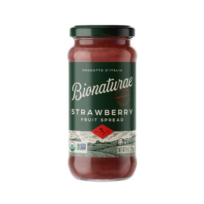 Bionaturae Organic Strawberry Fruit Spread - Jelly Organic, Non-GMO, USDA Certified, No Sugar Added, No Preservatives, Fruit Jam Made in Italy - 9 Oz, 12 Pack