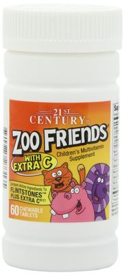 21st Century Zoo Friends with Extra C Chewable Tablets, 60-Count (Pack of 2)
