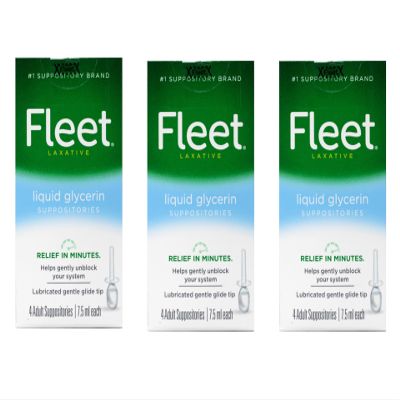 Marble Medical Fleet Liquid Glycerin Suppositories 4 Each (Pack of 3)