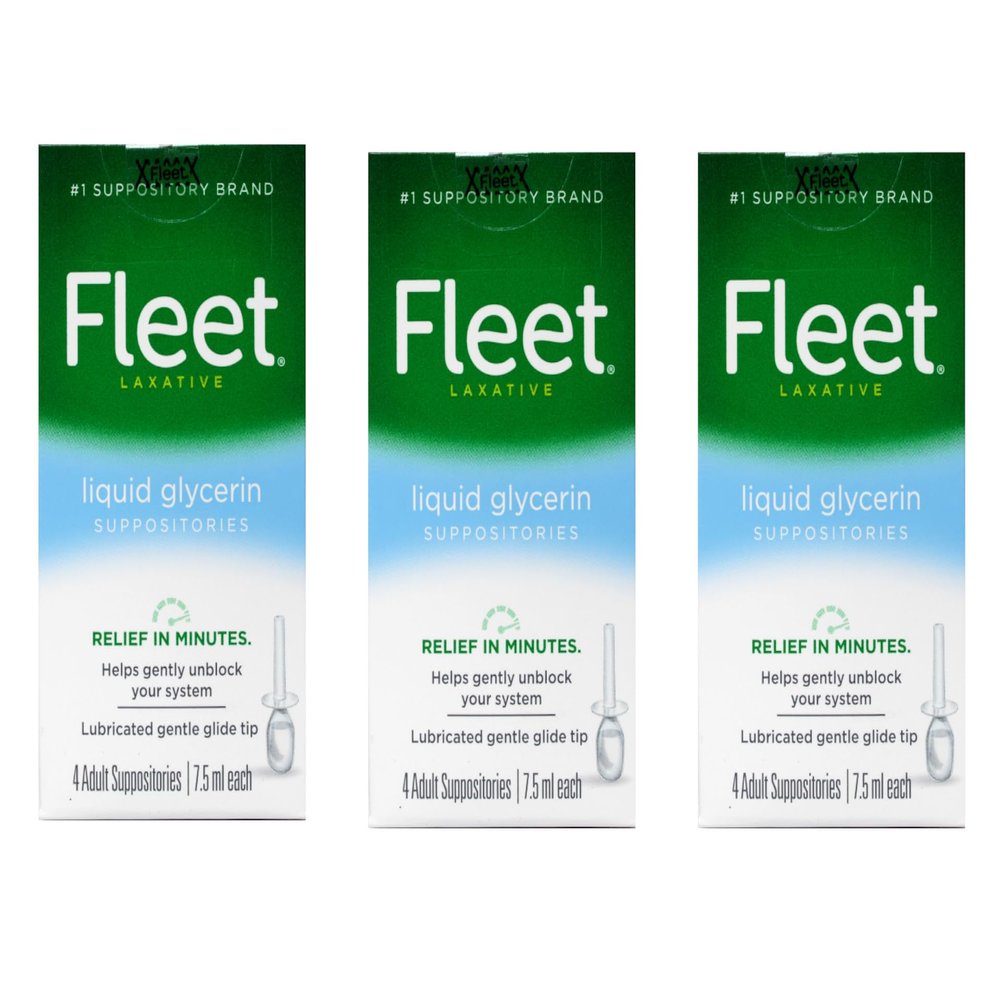 Marble Medical Fleet Liquid Glycerin Suppositories 4 Each (Pack of 3)