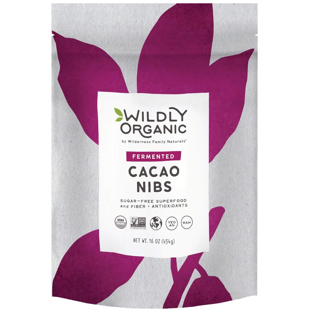 Wildly Organic Fermented Cacao Nibs 16 Oz, 1 lb Bag - Organic, Non-Alkalized, Minimally Processed, Raw, Non-GMO, Kosher, Vegan, Premium Rich Chocolate Flavor - Perfect in Smoothies, Yogurt, Oatmeal, Granola, Baking, Fruits, & Ice Cream