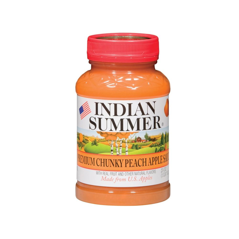 Indian Summer Chunky Peach Applesauce, 23 Ounce (Pack of 6)