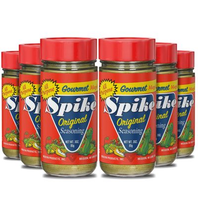 Spike Original All-Purpose Seasoning, All Natural, Low Sodium, No Sugar, No MSG, Zero Calories, Vegan (6 Pack - 3 oz each)
