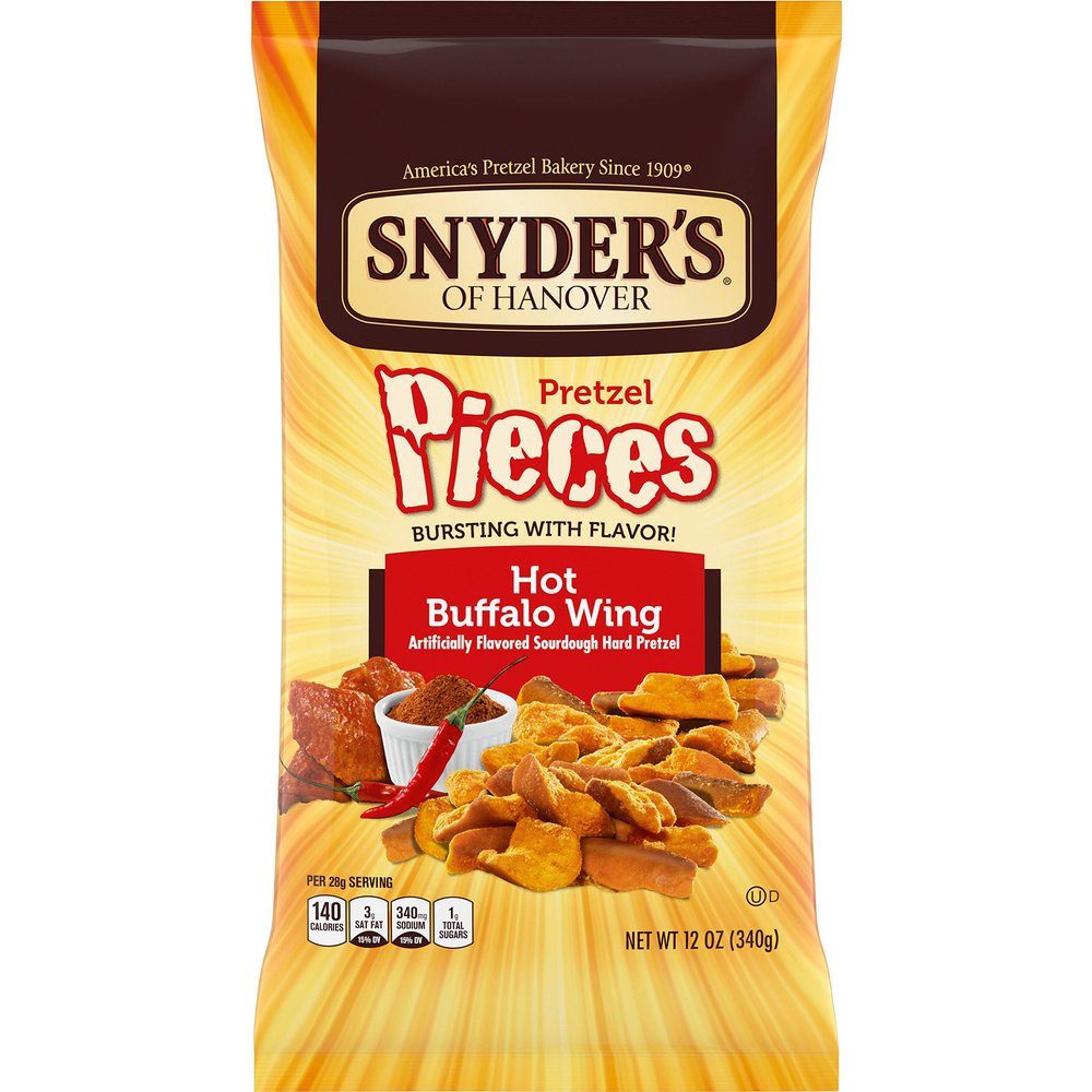 Snyder's of Hanover Pretzel Pieces, Hot Buffalo Wing, 12 Ounce (Pack of 12)