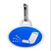 Creative Clam BLUE ASTHMA INHALER Medical Alert 1 Inch Diameter Mylar/UV Protecting Cover Removable Metal Lanyard Hook Classic Women with asthma view 1