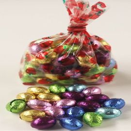 Scott's Cakes Foil-Wrapped Solid Chocolate Eggs in a 1 Pound Harvest Apples Bag