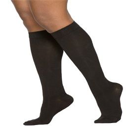SIGVARIS Womens Essential Cotton 230 Closed Toe Calf-High Socks 30-40mmHg - Navy - Large Short