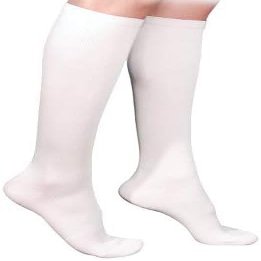 SIGVARIS Womens Essential Cotton 230 Closed Toe Calf-High Socks 30-40mmHg - White - Medium Short
