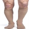 SIGVARIS Womens Essential Cotton 230 Closed Toe Calf-High Socks 30-40mmHg - Light Beige - Medium Long view 1