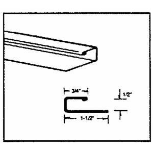 1/2" White Aluminum J-channel