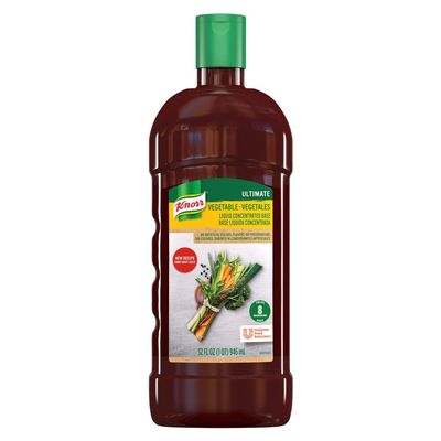 Knorr Professional Ultimate Vegetable Liquid Concentrated Base Scratch Like Flavor Aromatic Stock Base, Gluten Free, No Artificial Flavors, Colors, Preservatives, No Added MSG, 32 oz, Pack of 4