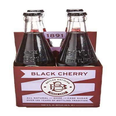 Boylan Bottling Co Black Cherry Soda, 12 Fl Oz Bottles, 4 Pack