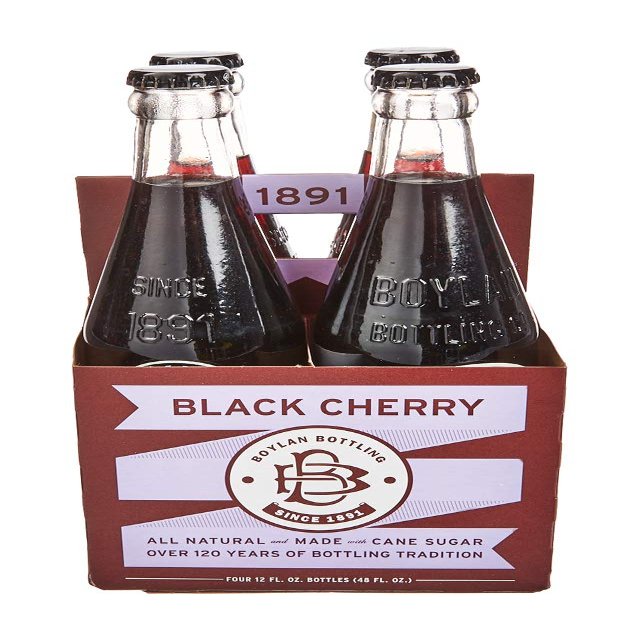 Boylan Bottling Co Black Cherry Soda, 12 Fl Oz Bottles, 4 Pack