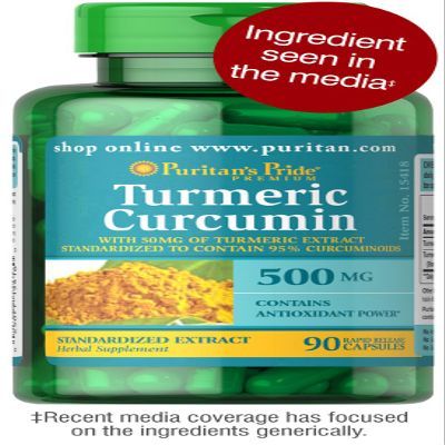 Puritans Pride Turmeric Curcumin 500 Mg Capsules, 90 Count