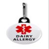 DAIRY ALLERGY Red Medical Alert 1 inch Zipper Pull Charm view 1