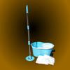 360 Rotating Magic Mop Set w/ 2 Aluminum Pole & 4 Mop Heads - Blue view 3