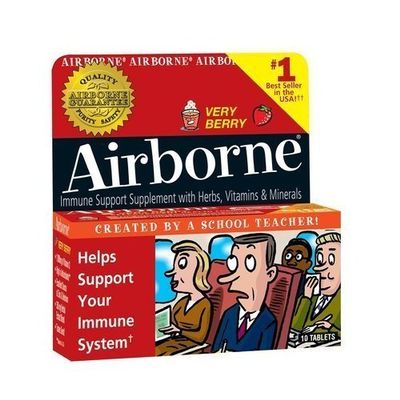 Airborne Effervescent Health Formula Tablets-Very Berry-10 ct. (Pack of 4)