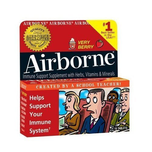 Airborne Effervescent Health Formula Tablets-Very Berry-10 ct. (Pack of 4)
