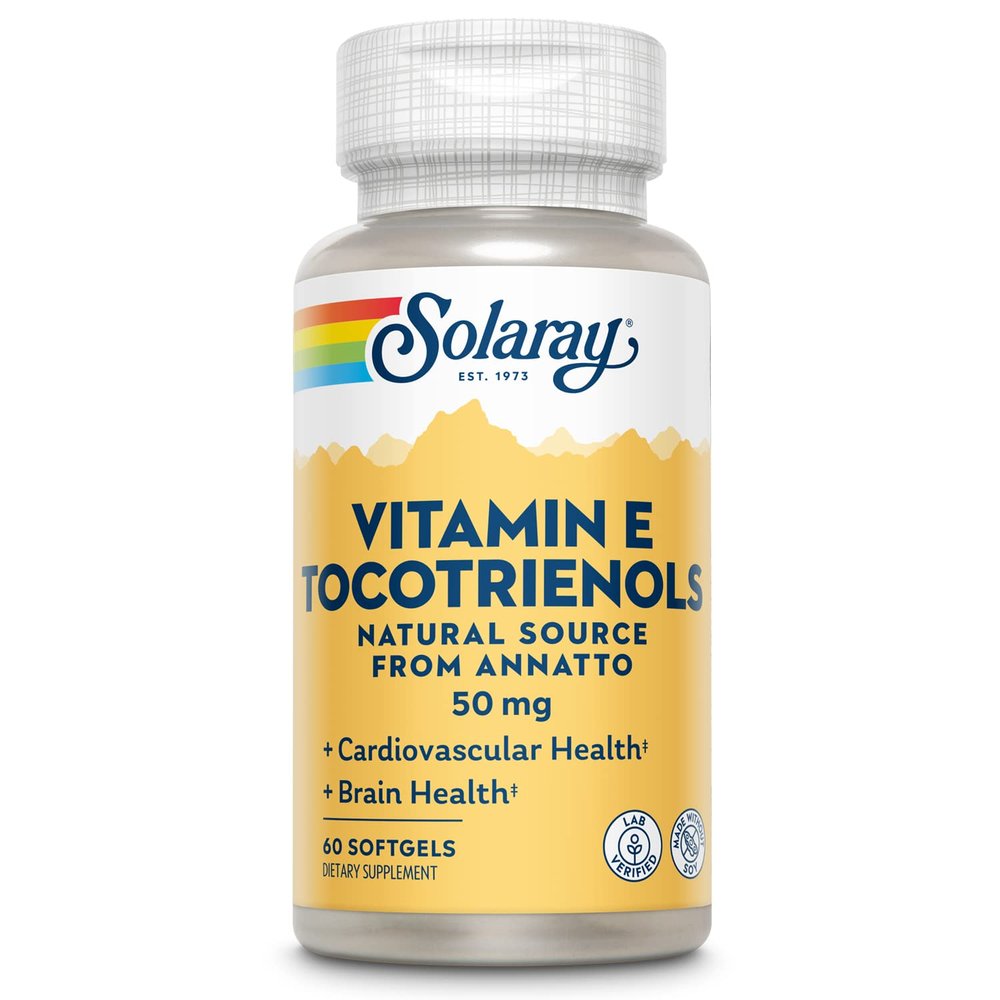 SOLARAY Vitamin E Tocotrienols 50mg | Healthy Brain Function Support | Soy Free | 50ct