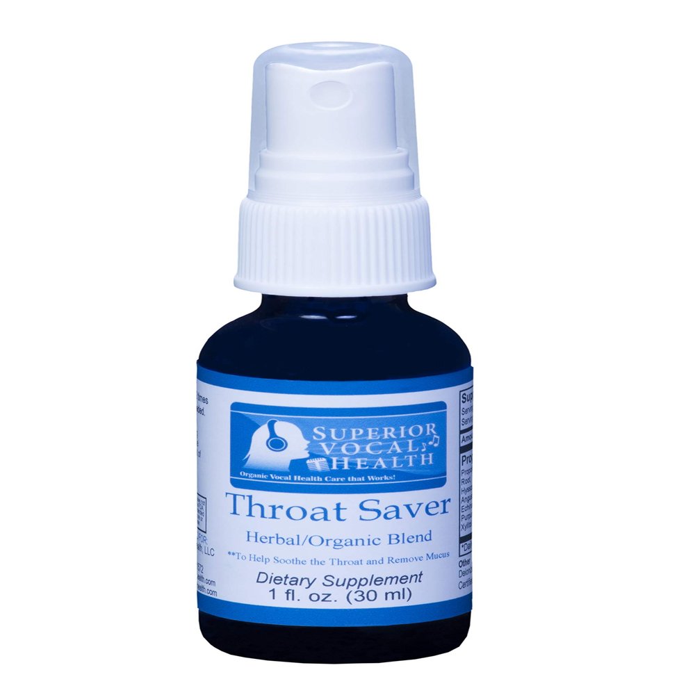SUPERIOR VOCAL HEALTH Throat Saver Herbal/Organic Vocal Spray for Singers