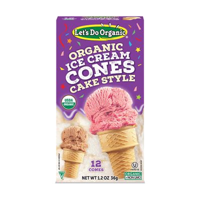 Lets Do Organic Ice Cream Cones - Sugar Cones for Ice Cream, Mini Ice Cream Cones, Ice Cream Cups, Crispy Cones, Mini Cake Cones - 1.2 Oz (Pack of 1)