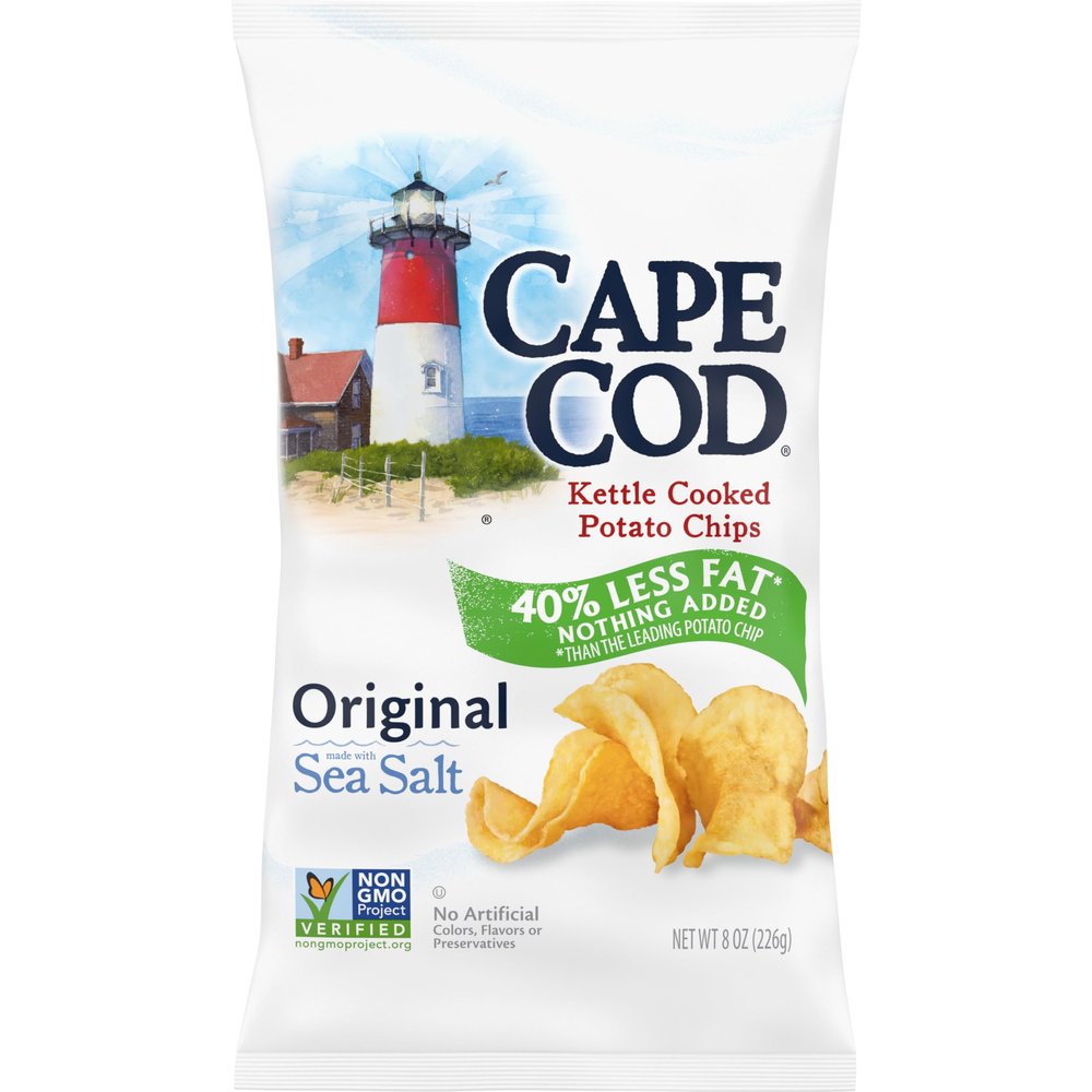 Cape Cod Potato Chips, Less Fat Original Kettle Chips, 8 Oz