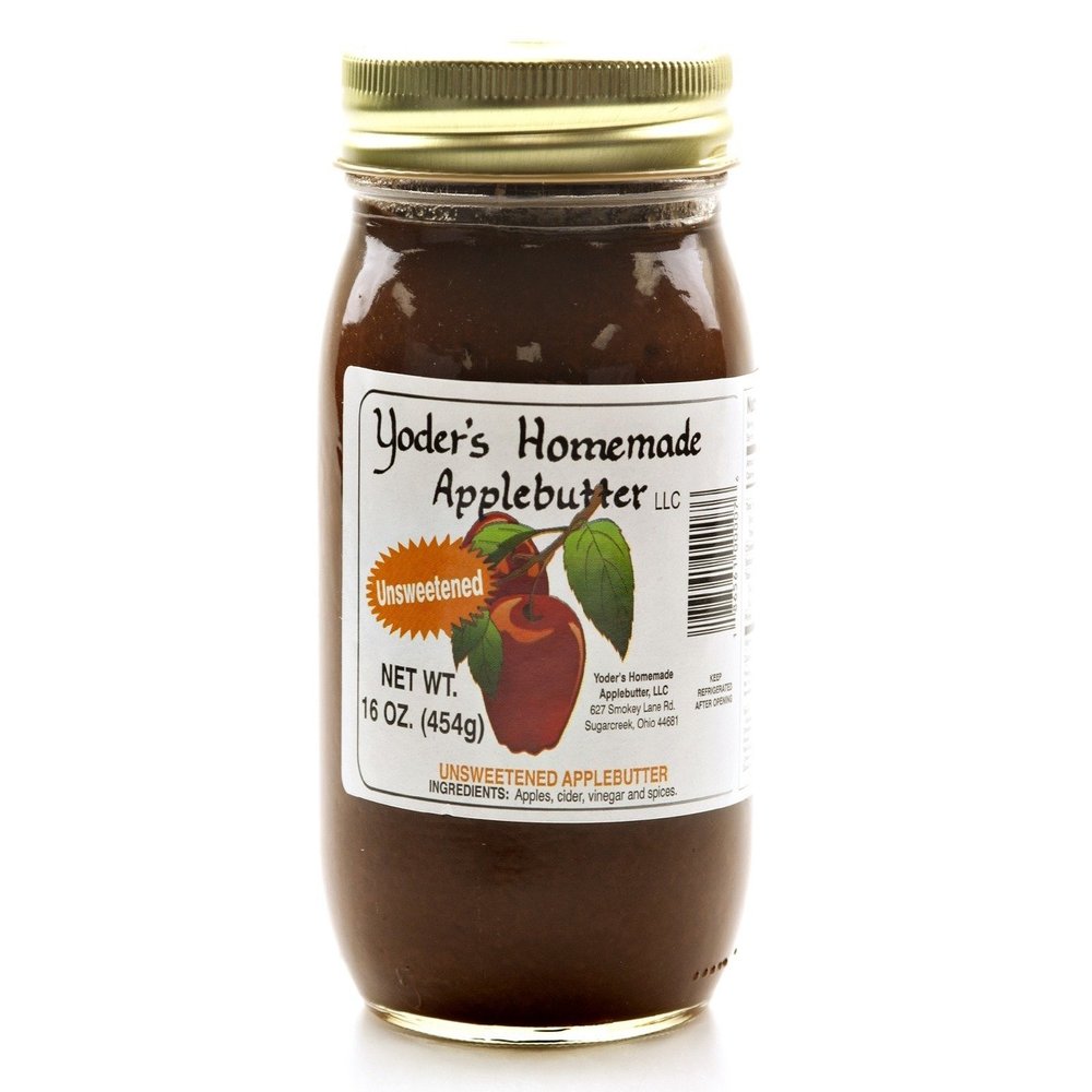 Yoders Homemade Apple Butter-unsweetened- 16oz Jar
