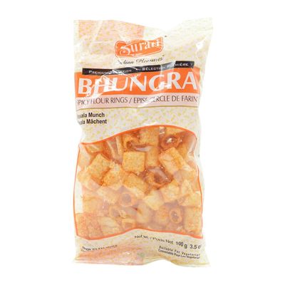Surati, Bhungra Masala Munch (Spicy Flour Rings), 100 Grams(gm)