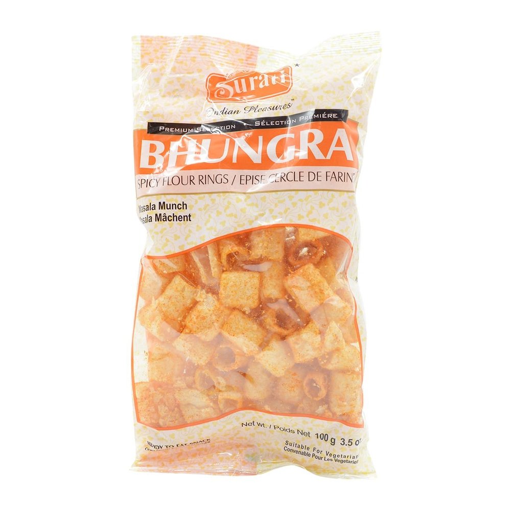 Surati, Bhungra Masala Munch (Spicy Flour Rings), 100 Grams(gm)