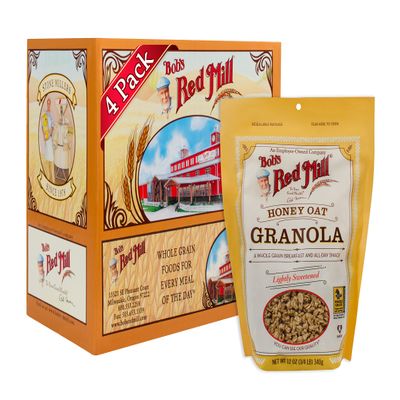 Bob's Red Mill Honey Oat Granola, 12oz (Pack of 4) - Whole Grain, Kosher